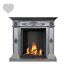Silver Wooden Fireplace